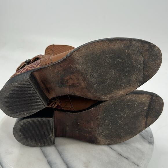 Anthropologie Jasper & Jeera brown leather caravan booties - Picture 6 of 7